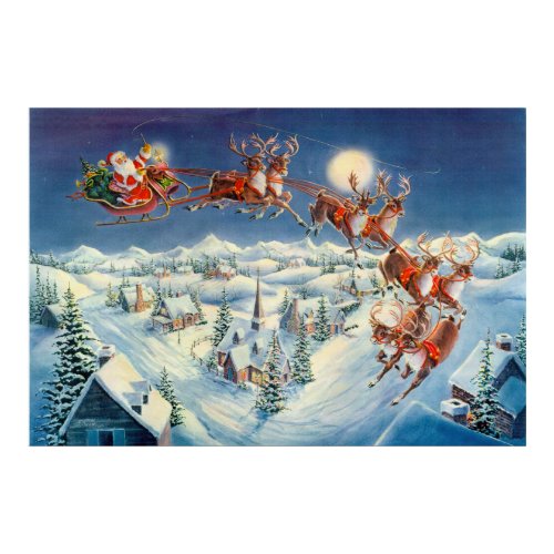 SANTA & SLEIGH by SHARON SHARPE print