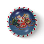 SANTA, SLEIGH & CANDY CANE WREATH buttons