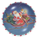 SANTA, SLEIGH & CANDY CANE WREATH by SHARON SHARPE stickers