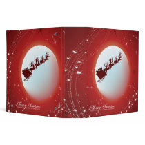 santa sleigh christmas notebook binders