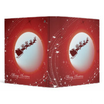santa sleigh christmas notebook binders