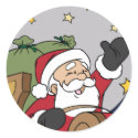 Santa Sleigh Illustration Merry Christmas stickers