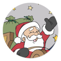 Santa Sleigh Illustration Merry Christmas stickers by TeeShirtsTShirts Santa Sleigh Illustration Merry Christmas stickers
