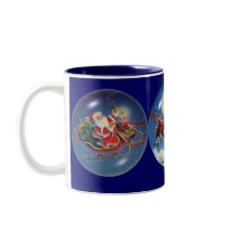 SANTA, SLEIGH & REINDEER by SHARON SHARPE mugs