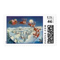 SANTA, SLEIGH & REINDEER by SHARON SHARPE postage by sharonsharpe SANTA, SLEIGH & REINDEER by SHARON SHARPE postage