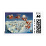 SANTA, SLEIGH & REINDEER by SHARON SHARPE Postage Stamp
