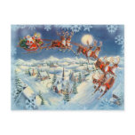 SANTA, SLEIGH &amp; REINDEER by SHARON SHARPE Postcard
