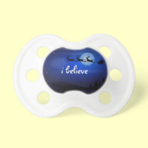 Santa, Sleigh & Reindeer Flying pacifiers