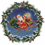 SANTA, SLEIGH &amp; WREATH by SHARON SHARPE Photo Sculpture