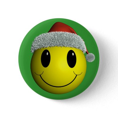Santa Smiley Pinback Button by packratgraphics