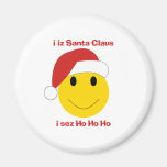 Santa Smiley Christmas cards and gifts. Refrigerator Magnet