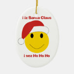 Santa Smiley sez ho ho ho Christmas ornament
