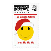 Santa Smiley sez ho ho ho Christmas stamps