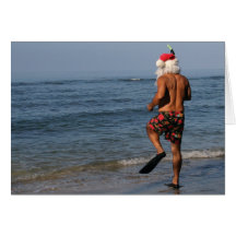 Santa Snorkels Hawaii Card
