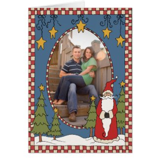 Santa Snow Scene Holiday Card