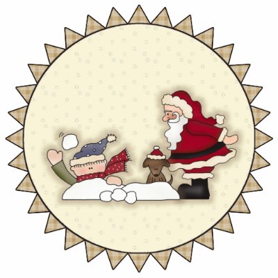 Santa Snowball Fight Ornament Acrylic Cut Out by christmas_tshirts