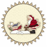 Santa Snowball Fight Ornament Acrylic Cut Out