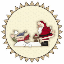 Santa Snowball Fight Ornament photo sculptures
