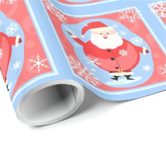 Santa Snowflake Christmas Wrapping Paper