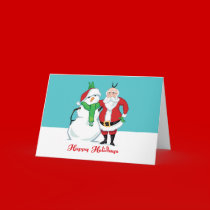Santa Snowman Photo cards