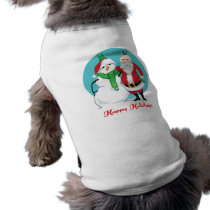 Santa Snowman Photo pet clothing