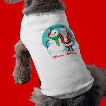 Santa Snowman Photo pet clothing