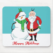 Santa Snowman Photo mousepads