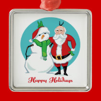 Santa Snowman Photo ornaments