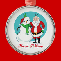 Santa Snowman Photo ornaments
