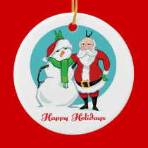 Santa Snowman Photo ornaments