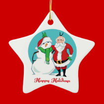 Santa Snowman Photo ornaments