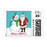 Santa Snowman Photo Postage Stamp