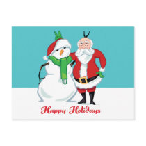 Santa Snowman Photo postcards by achristmastrail Santa Snowman Photo postcards