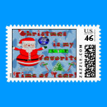 Santa Snowman Postage Stamp stamps