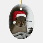 Santa Squirrel DATED Ornament