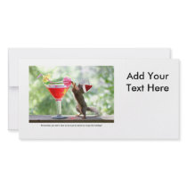 Santa Squirrel Drinking a Cocktail Photo Cards