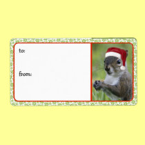 Santa Squirrel LARGE LABEL labels