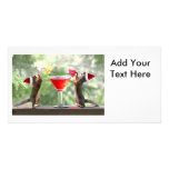 Santa Squirrels Drinking a Cocktail Customized Photo Card