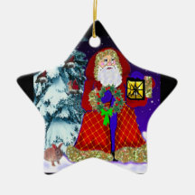 Santa Star Ornament