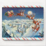 SANTA & STRIPED BORDER by SHARON SHARPE Mouse Pad