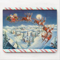 SANTA & STRIPED BORDER by SHARON SHARPE mousepads