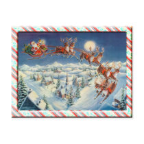 SANTA & STRIPED BORDER by SHARON SHARPE postcards