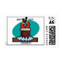 Santa stuck in chimney stamp