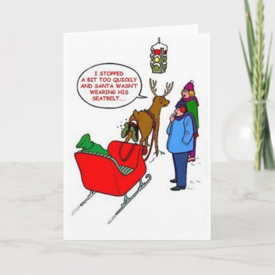 Santa stuck in Rudolf Greeting Card