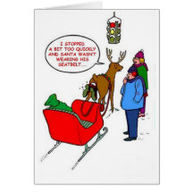 Santa stuck in Rudolf Greeting Card