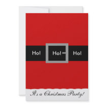 Santa Suit Christmas Invitation, Ho!, Ho!, Ho!