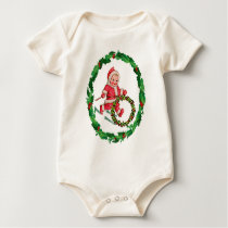 SANTA SUIT & HOLLY WREATH by SHARON SHARPE t-shirts by sharonsharpe SANTA SUIT & HOLLY WREATH by SHARON SHARPE t-shirts