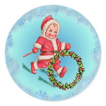SANTA SUIT & SNOWFLAKES by SHARON SHARPE stickers