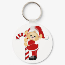Santa Teddy Bear and Candycane keychains by Kadoodles Santa Teddy Bear and Candycane keychains