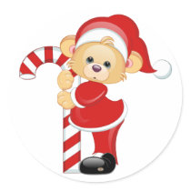 Santa Teddy Bear and Candycane stickers by Kadoodles Santa Teddy Bear and Candycane stickers